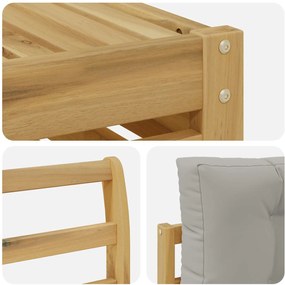 vidaXL Σειρά Καναπέ Εξωτερικού 4 pcs Λευκό και Ανοιχτό Γκρι