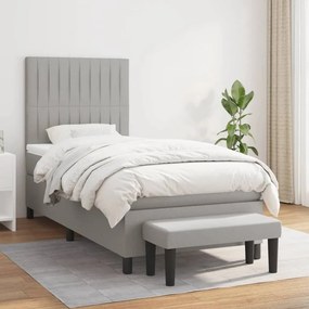 ΚΡΕΒΑΤΙ BOXSPRING ΜΕ ΣΤΡΩΜΑ ΑΝΟΙΧΤΟ ΓΚΡΙ 90X200 ΕΚ. ΥΦΑΣΜΑΤΙΝΟ 3136725