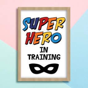 Παιδικό ξύλινο κάδρο 23x32cm Superhero training KD486