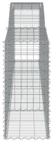 Συρματοκιβώτια Τοξωτά 10 τεμ. 400x50x100/120 εκ. Γαλβαν. Ατσάλι - Ασήμι