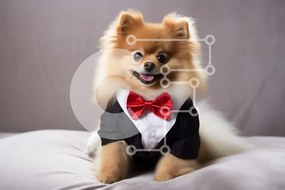 Intra Συλλεκτικό Ξύλινο Παζλ Plywood  4mm - Σκύλος Pomeranian με σμόκιν Σε Ξύλινο Κουτί - Διαστάσεις: 10x10 cm – 25 κομμάτια