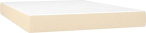 vidaXL Κρεβάτι Boxspring με Στρώμα Κρεμ 140x200 εκ. Υφασμάτινο