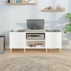 vidaXL Δισκοθήκη Γυαλιστερή Λευκή 121x38x48 εκ. από Επεξεργασμένο Ξύλο