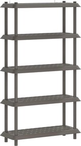 vidaXL Μονάδα Ραφιού 5 επίπεδα 100 x 40 x 177 εκ. PP Ανοιχτό γκρι
