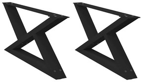 vidaXL Πόδια Τραπεζιού Σαλονιού 2 τεμ. Μαύρο 70x(30-31,3) εκ. Ατσάλι