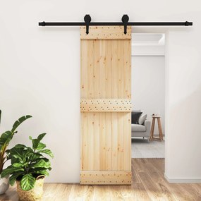 vidaXL Συρόμενη Πόρτα Φυσικό και Μαύρο 70 x 210 cm