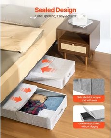 VEVOR Under Bed Storage 48L Foldable Underbed Box for Clothes Organization 2Pack