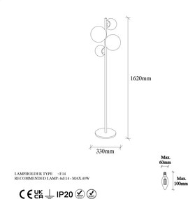Floor Lamp Fazli - 10521 Black
White