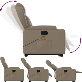 vidaXL Πολυθρόνα Μασάζ Ανακλινόμενη με Ανύψωση Καπουτσίνο Συνθ. Δέρμα