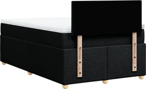 vidaXL Κρεβάτι Boxspring με Στρώμα Μαύρο 120x190 εκ. Υφασμάτινο