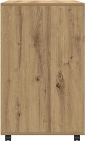 vidaXL Ντουλάπι Τροχήλατο Αρτισιανή Δρυς 60x48x81 εκ. από Επεξ. Ξύλο