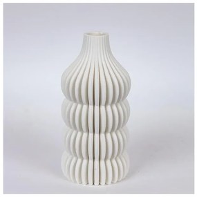 Βάζο Πορσελάνινο 3d Λευκό 12x12x25cm 752-21097 Estheti-752-21097-Λευκό 752-21097