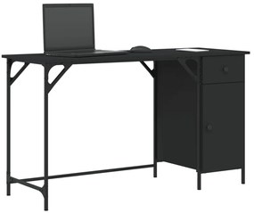 Γραφείο Υπολογιστή Μαύρο 131 x 48 x 75 εκ. Επεξεργασμένο Ξύλο - Μαύρο