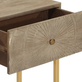 Τραπέζι Κονσόλα 90 x 30 x 76 εκ. από Μασίφ Ξύλο Μάνγκο/Σίδερο - Καφέ