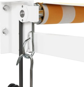 vidaXL Τέντα Πτυσσόμενη Αυτόματη Κίτρινη και Λευκή 4,5 x 3 μ.