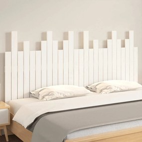 vidaXL Κεφαλάρι Τοίχου Λευκό 166x3x80 εκ. από Μασίφ Ξύλο Πεύκου
