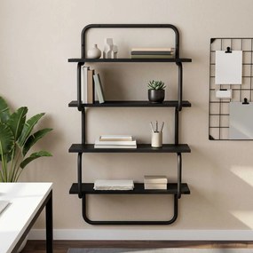 vidaXL Ράφι 4-επίπεδο Μαύρη Δρυς 60 x 24,5 x 104 εκ Επεξεργασμένο Ξύλο