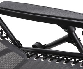 Καρέκλα - Πολυθρόνα COMPANION RELAX C5095.11 Μαύρο Μέταλλο με Γκρί Textiline 67x145x110Υεκ. 2αδα 67x145x110 εκ.