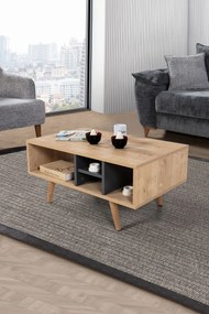 Τραπεζάκι Σαλονιού Sapphire Δρυς / Ανθρακί POFES 90x55x18