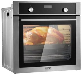 VEVOR Single Wall Oven 24" Electric Built-in Wall Oven 9 Functions 2.68 Cu. Ft