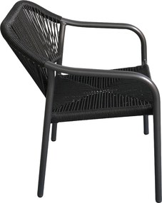 Πολυθρόνα Κήπου ArteLibre MOOREA Ανθρακί Αλουμίνιο/Rattan 58x56x79cm