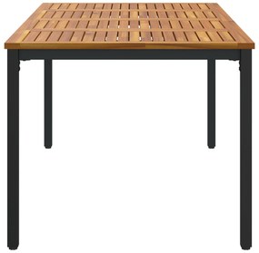 vidaXL Τραπέζι Κήπου 200x90x75 εκ από Στερεό Ξύλο Ακακίας και Μέταλλο