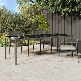 vidaXL Τραπέζι Κήπου για Φαγητό Γκρι 250 x 100 x 75 cm Πολυ ράταν