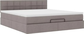 vidaXL Οθωμανικό κρεβάτι με στρώμα Taupe 180x200cm ύφασμα