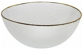Φρουτιέρα Tuana 80.184.07 Φ24cm Clear-Gold Cryspo Trio Γυαλί