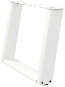 vidaXL Πόδια Τραπεζιού Σαλονιού σε Σχήμα U 2 τεμ. Λευκά 70x(42-43) εκ. Ατσάλι