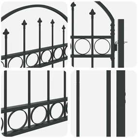 vidaXL Πύλη Φράχτη Γκρι 100 x 150 cm Ατσάλι με Επικάλυψη Πούδρας