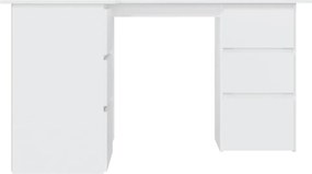 vidaXL Γραφείο Γωνιακό Λευκό 145 x 100 x 76 εκ. από Επεξ. Ξύλο