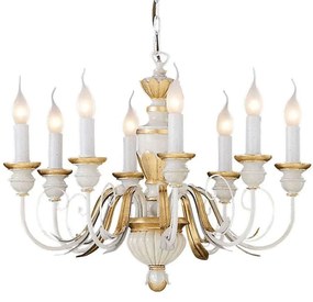Φωτιστικό Οροφής-Πολυέλαιος Firenze 012872 64x45/105cm 8xE14 40W White-Gold Ideal Lux