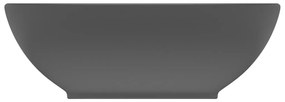 Νιπτήρας Πολυτελής Οβάλ Σκούρο Γκρι Ματ 40 x 33 εκ. Κεραμικός - Γκρι