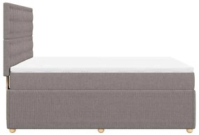 vidaXL Κρεβάτι Boxspring με Στρώμα Taupe 140x190 εκ. Υφασμάτινο