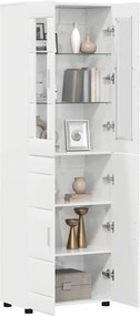 vidaXL Highboard FLORIN 60 x 35 x 182 εκ. Υψηλής γυαλάδας λευκό