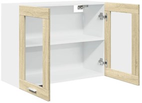 vidaXL Ντουλάπι Κρεμαστό με Τζάμι Lyon Sonoma Δρυς 80x31x60εκ.