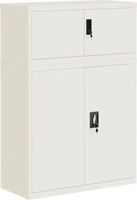 vidaXL Αρχειοθήκη Λευκή 90 x 40 x 130 εκ. από Ατσάλι