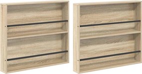 vidaXL Ράφι Περιοδικών με ράφι 2 pcs Δρύς Sonoma 80 x 12 x 70 εκ