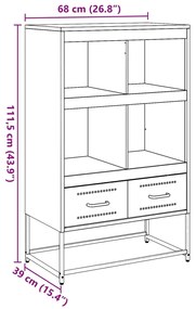 ΝΤΟΥΛΑΠΙ ΜΑΥΡΟ 68 X 39 X 111,5 ΕΚ. ΑΠΟ ΧΑΛΥΒΑ ΨΥΧΡΗΣ ΈΛΑΣΗΣ 846602