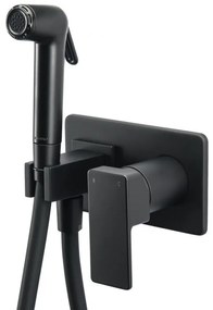 Eurorama Flush Mix Black Matt Μίκτης Εντοιχισμού 2 Οπών με Ντουζάκι