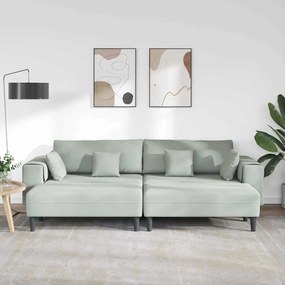 vidaXL Βελούδινος καναπές 3 pcs Ανοιχτό γκρι 208 εκ. Βελούδο