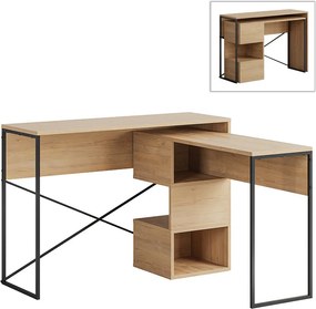 Γραφείο εργασίας πολυμορφικό Badau Megapap χρώμα sapphire oak 110x37,2x77εκ.