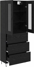 vidaXL Highboard Μαύρη Οξυά 69,5 x 34 x 90 εκ. Επεξεργασμένο ξύλο