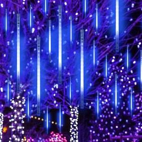 Χριστουγεννιάτικα Λαμπάκια 180 Led Μετεωρίτης Ψυχρό Λευκό Με Μπαταρία &amp; Χρονοδιακόπτη Aca Snowdrop X06180235