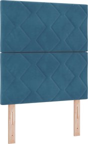 vidaXL Κρεβάτι box spring με στρώμα Μπλε 80 x 200 cm Βελούδο