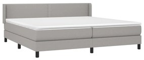 Κρεβάτι Boxspring με Στρώμα Ανοιχτό Γκρι 200x200 εκ. Υφασμάτινο - Γκρι