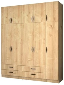 Ντουλάπα Πεντάφυλλη Με Πατάρι Ricardo 0257198 200x51,8x240cm Sonoma Five Door