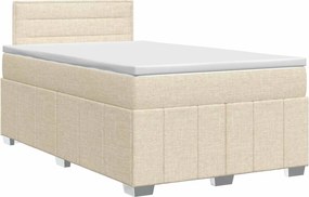 vidaXL Κρεβάτι box spring με στρώμα Κρεμ 120 x 200 cm Ύφασμα