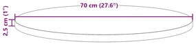 Επιφάνεια Τραπεζιού Στρογγυλή Καφέ Κερ. Ø70x2,5 εκ Μασίφ Πεύκο - Καφέ